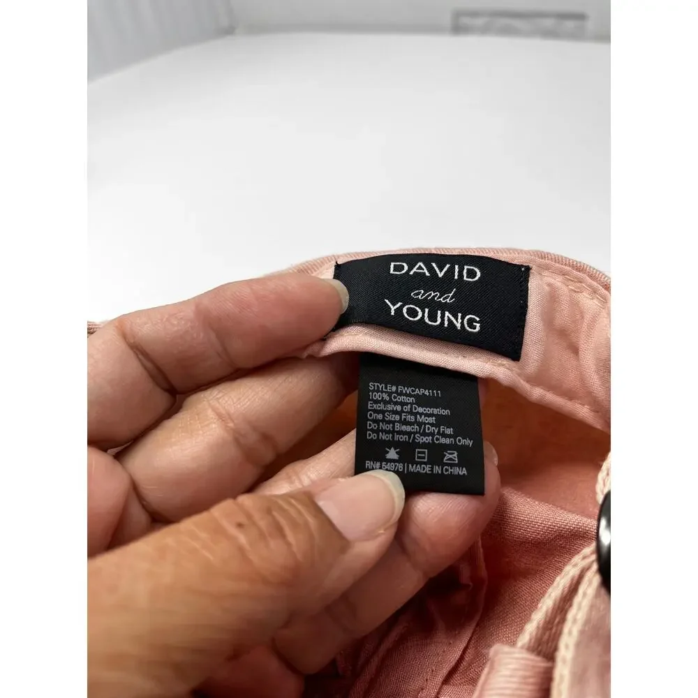 David and Young Pink Denim Rose Baseball Cap One Size Adjustable Pre-owned